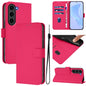 Skin Feel Solid Color Leather Phone Case with Lanyard, For Samsung Galaxy S24 5G, For Samsung Galaxy S23 FE 5G