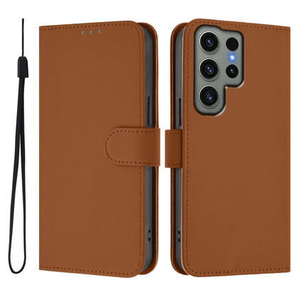 Skin Feel Solid Color Leather Phone Case with Lanyard, For Samsung Galaxy S23 Ultra 5G, For Samsung Galaxy S23+ 5G