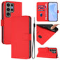 Skin Feel Solid Color Leather Phone Case with Lanyard, For Samsung Galaxy S23 Ultra 5G, For Samsung Galaxy S23+ 5G