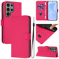 Skin Feel Solid Color Leather Phone Case with Lanyard, For Samsung Galaxy S23 Ultra 5G, For Samsung Galaxy S23+ 5G
