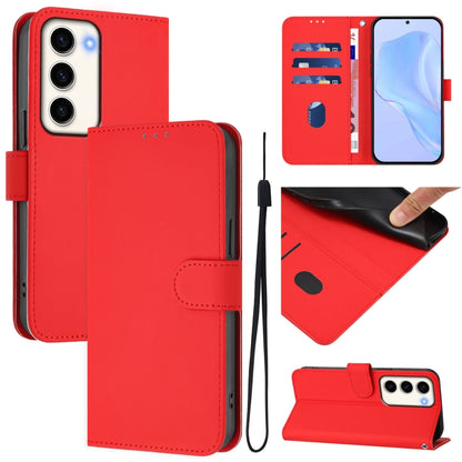 Skin Feel Solid Color Leather Phone Case with Lanyard, For Samsung Galaxy S23 5G, For Samsung Galaxy S20 FE 2022