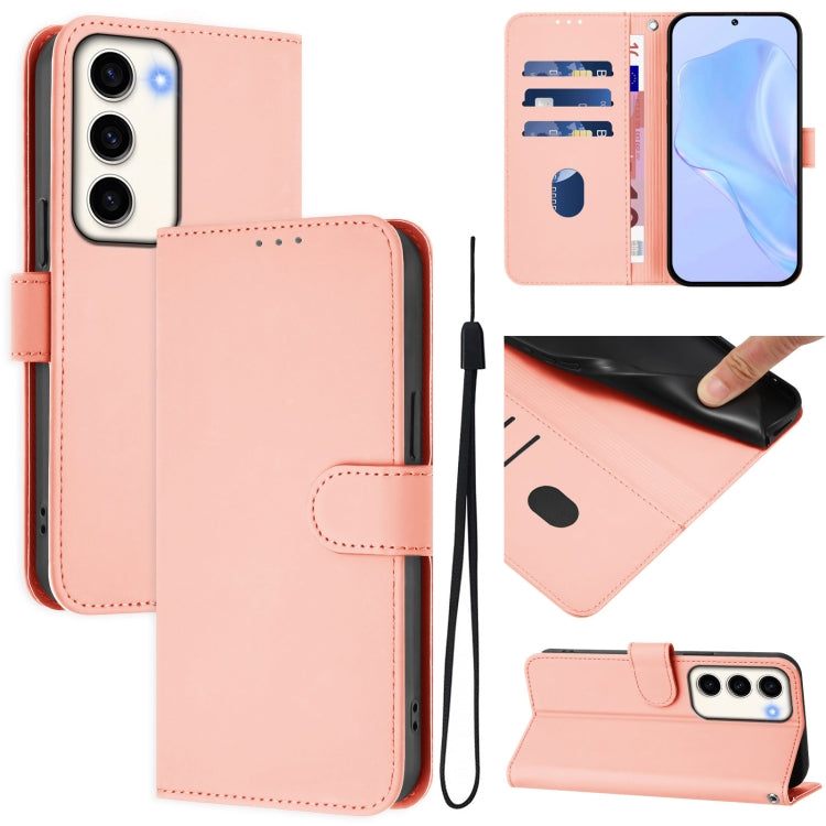 Skin Feel Solid Color Leather Phone Case with Lanyard, For Samsung Galaxy S23 5G, For Samsung Galaxy S20 FE 2022