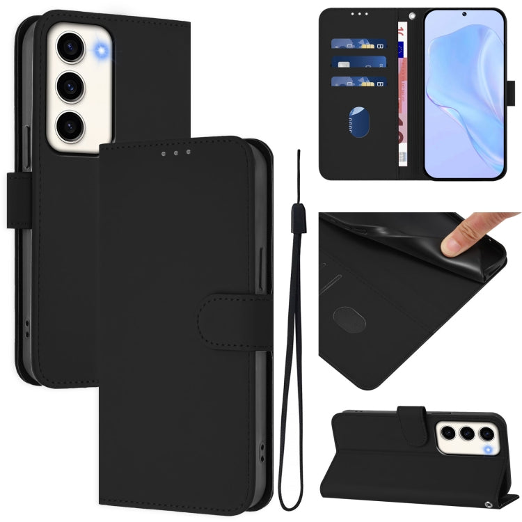 Skin Feel Solid Color Leather Phone Case with Lanyard, For Samsung Galaxy S23 5G, For Samsung Galaxy S20 FE 2022