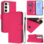 Skin Feel Solid Color Leather Phone Case with Lanyard, For Samsung Galaxy S23 5G, For Samsung Galaxy S20 FE 2022