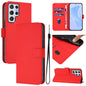 Skin Feel Solid Color Leather Phone Case with Lanyard, For Samsung Galaxy S22 Ultra 5G, For Samsung Galaxy S22+ 5G