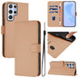 Skin Feel Solid Color Leather Phone Case with Lanyard, For Samsung Galaxy S22 Ultra 5G, For Samsung Galaxy S22+ 5G