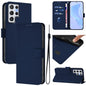Skin Feel Solid Color Leather Phone Case with Lanyard, For Samsung Galaxy S22 Ultra 5G, For Samsung Galaxy S22+ 5G