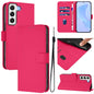 Skin Feel Solid Color Leather Phone Case with Lanyard, For Samsung Galaxy S22 Ultra 5G, For Samsung Galaxy S22+ 5G