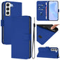 Skin Feel Solid Color Leather Phone Case with Lanyard, For Samsung Galaxy S22 5G, For Samsung Galaxy S21 FE 5G