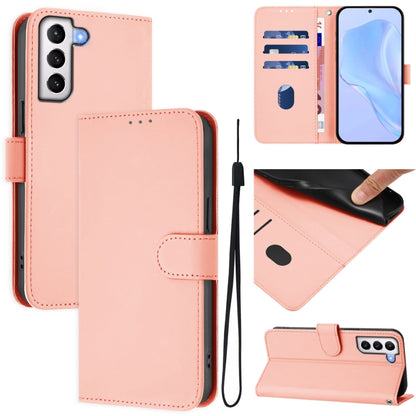 Skin Feel Solid Color Leather Phone Case with Lanyard, For Samsung Galaxy S21 5G, For Samsung Galaxy S21+ 5G