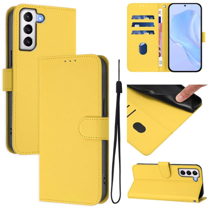 Skin Feel Solid Color Leather Phone Case with Lanyard, For Samsung Galaxy S21 5G, For Samsung Galaxy S21+ 5G