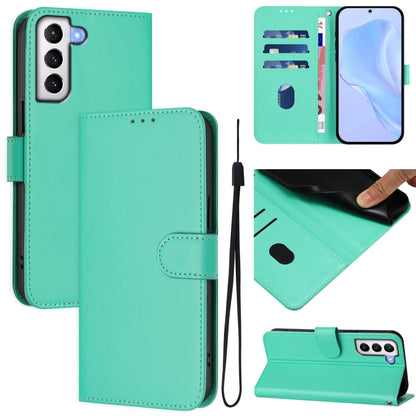 Skin Feel Solid Color Leather Phone Case with Lanyard, For Samsung Galaxy S21 5G, For Samsung Galaxy S21+ 5G