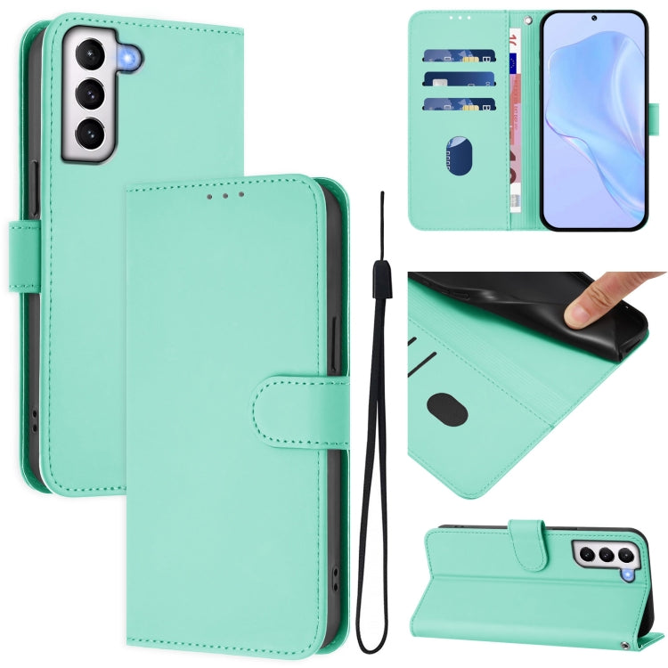 Skin Feel Solid Color Leather Phone Case with Lanyard, For Samsung Galaxy S21 5G, For Samsung Galaxy S21+ 5G