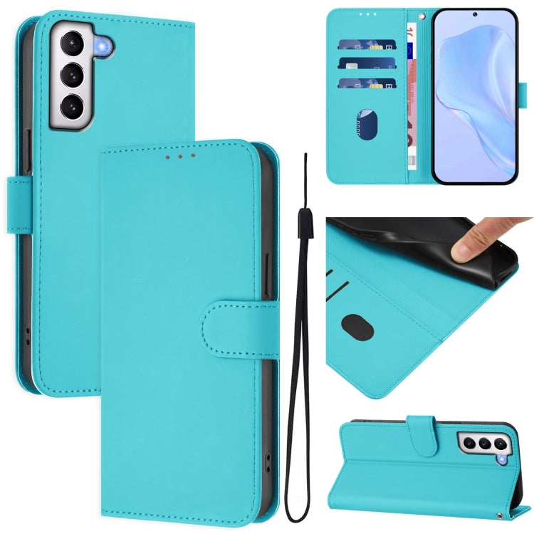 Skin Feel Solid Color Leather Phone Case with Lanyard, For Samsung Galaxy S21 5G, For Samsung Galaxy S21+ 5G