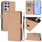 Skin Feel Solid Color Leather Phone Case with Lanyard, For Samsung Galaxy S21 Ultra 5G