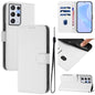 Skin Feel Solid Color Leather Phone Case with Lanyard, For Samsung Galaxy S21 Ultra 5G