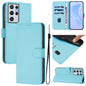 Skin Feel Solid Color Leather Phone Case with Lanyard, For Samsung Galaxy S21 Ultra 5G