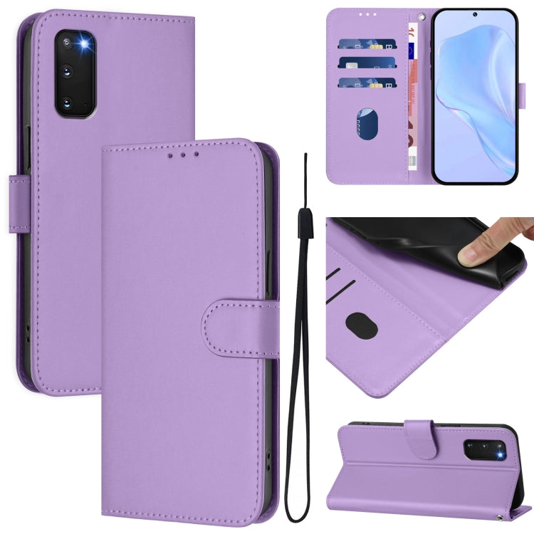 Skin Feel Solid Color Leather Phone Case with Lanyard, For Samsung Galaxy S23 5G, For Samsung Galaxy S20 FE 2022