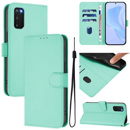 Skin Feel Solid Color Leather Phone Case with Lanyard, For Samsung Galaxy S23 5G, For Samsung Galaxy S20 FE 2022