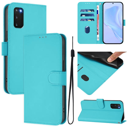Skin Feel Solid Color Leather Phone Case with Lanyard, For Samsung Galaxy S23 5G, For Samsung Galaxy S20 FE 2022