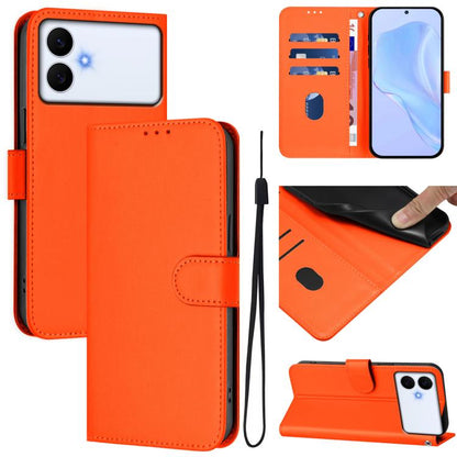Skin Feel Solid Color Leather Phone Case with Lanyard, For Samsung Galaxy S26 Edge 5G, For Samsung Galaxy S26 Ultra 5G