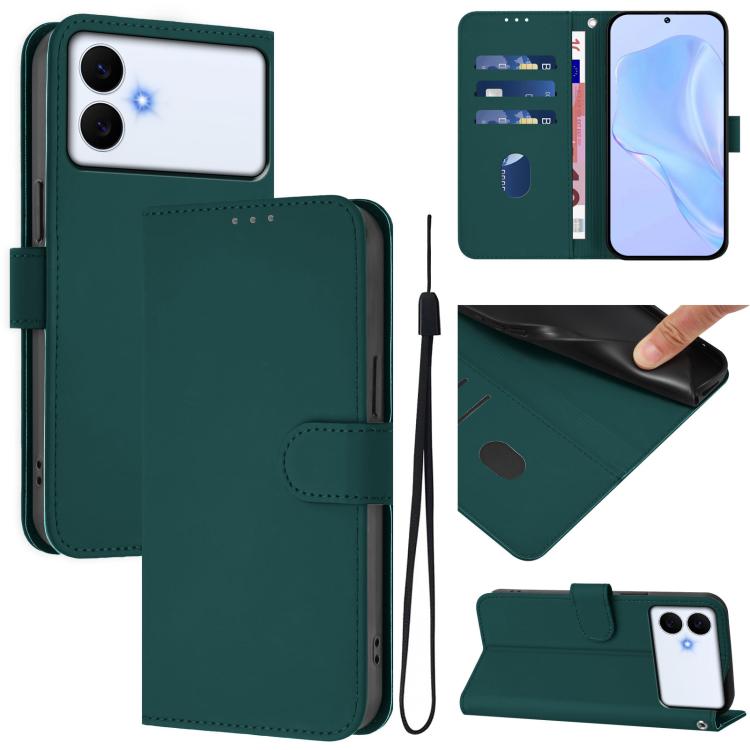Skin Feel Solid Color Leather Phone Case with Lanyard, For Samsung Galaxy S26 Edge 5G, For Samsung Galaxy S26 Ultra 5G