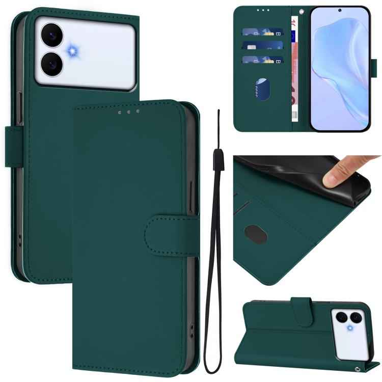 Skin Feel Solid Color Leather Phone Case with Lanyard, For Samsung Galaxy S26 Edge 5G, For Samsung Galaxy S26 Ultra 5G