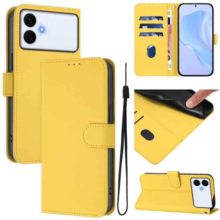 Skin Feel Solid Color Leather Phone Case with Lanyard, For Samsung Galaxy S26 Edge 5G, For Samsung Galaxy S26 Ultra 5G