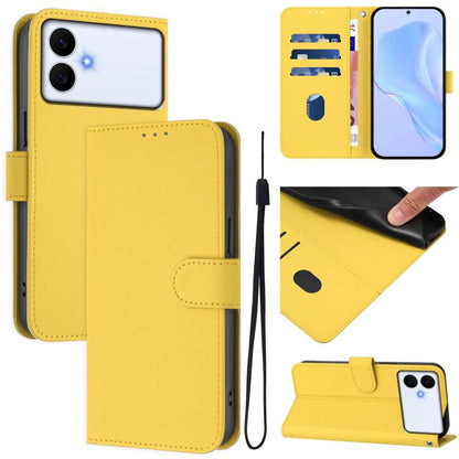 Skin Feel Solid Color Leather Phone Case with Lanyard, For Samsung Galaxy S26 Edge 5G, For Samsung Galaxy S26 Ultra 5G