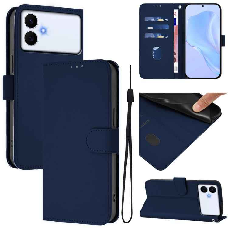 Skin Feel Solid Color Leather Phone Case with Lanyard, For Samsung Galaxy S26 Edge 5G, For Samsung Galaxy S26 Ultra 5G