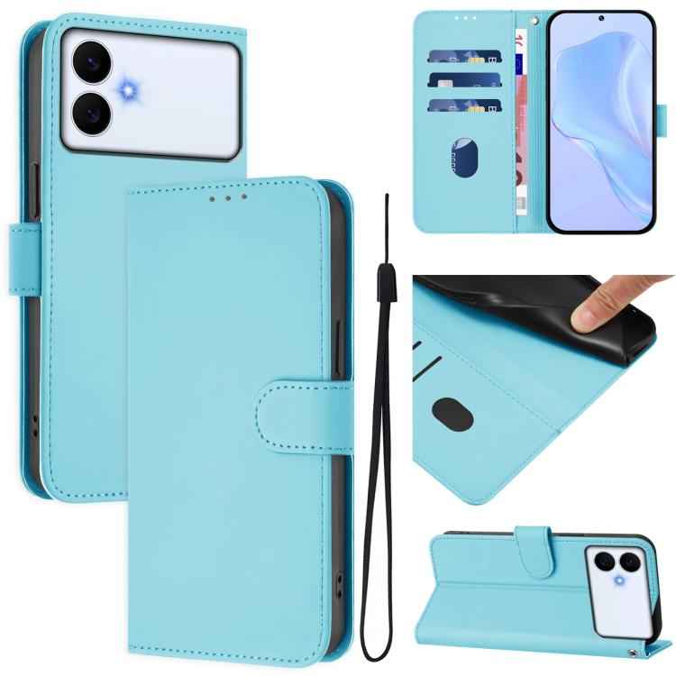 Skin Feel Solid Color Leather Phone Case with Lanyard, For Samsung Galaxy S26 Edge 5G, For Samsung Galaxy S26 Ultra 5G