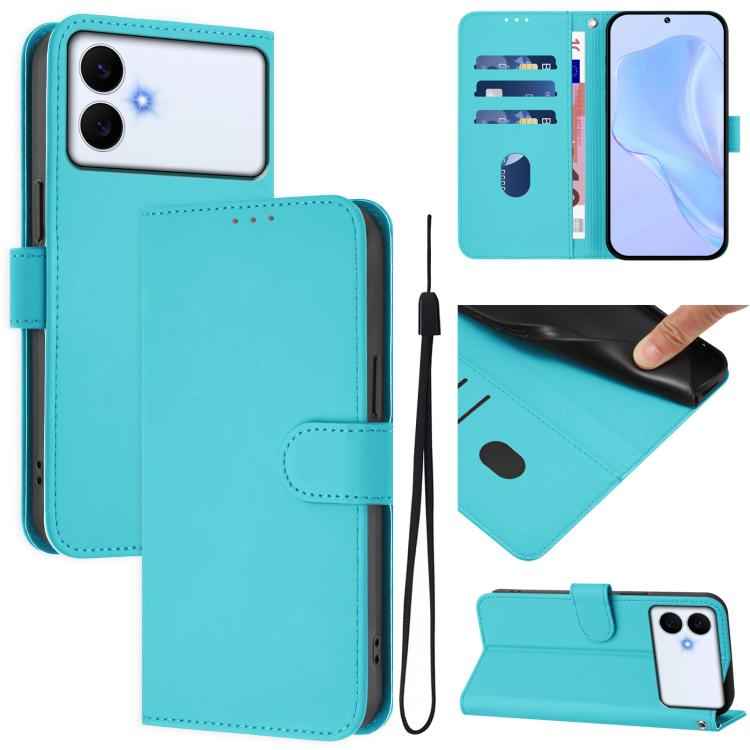 Skin Feel Solid Color Leather Phone Case with Lanyard, For Samsung Galaxy S26 Edge 5G, For Samsung Galaxy S26 Ultra 5G