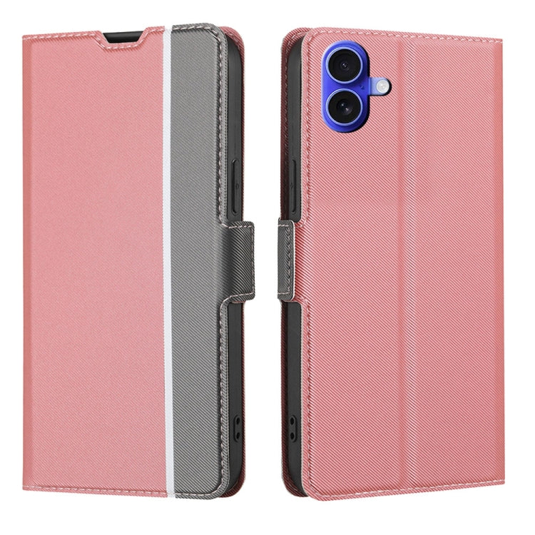 Twill Texture Side Button Leather Phone Case