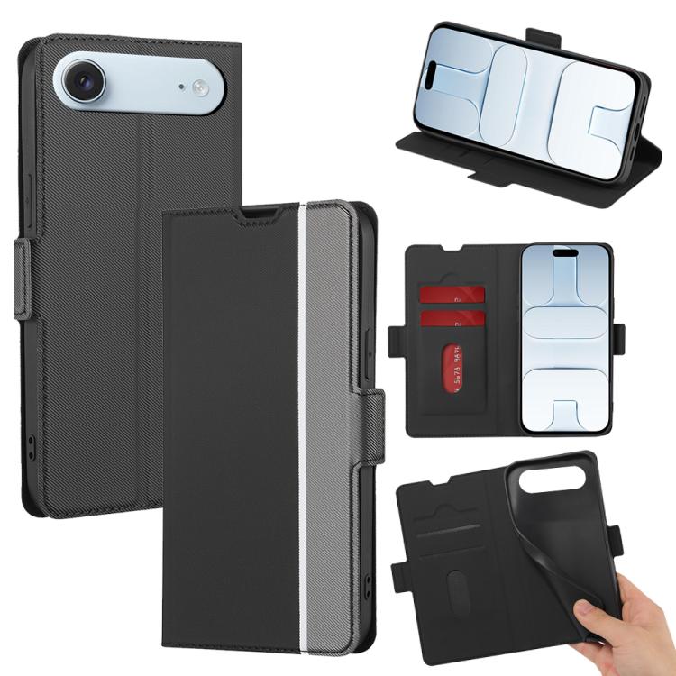 Twill Texture Side Button Leather Phone Case