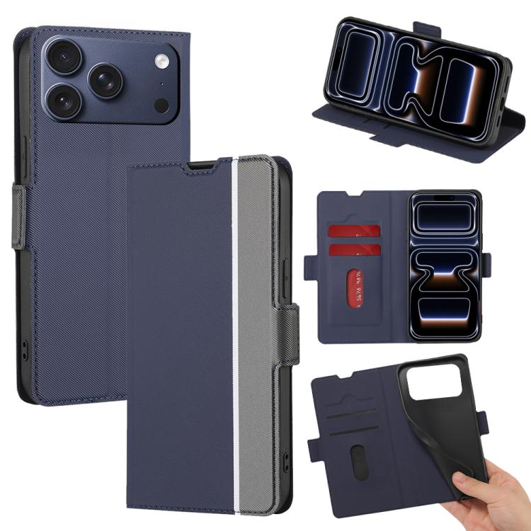 Twill Texture Side Button Leather Phone Case