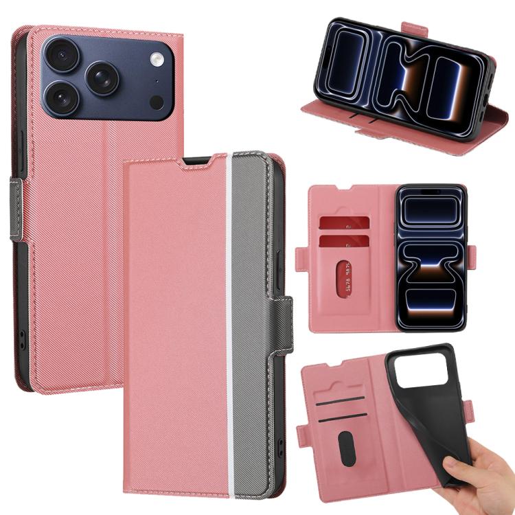 Twill Texture Side Button Leather Phone Case