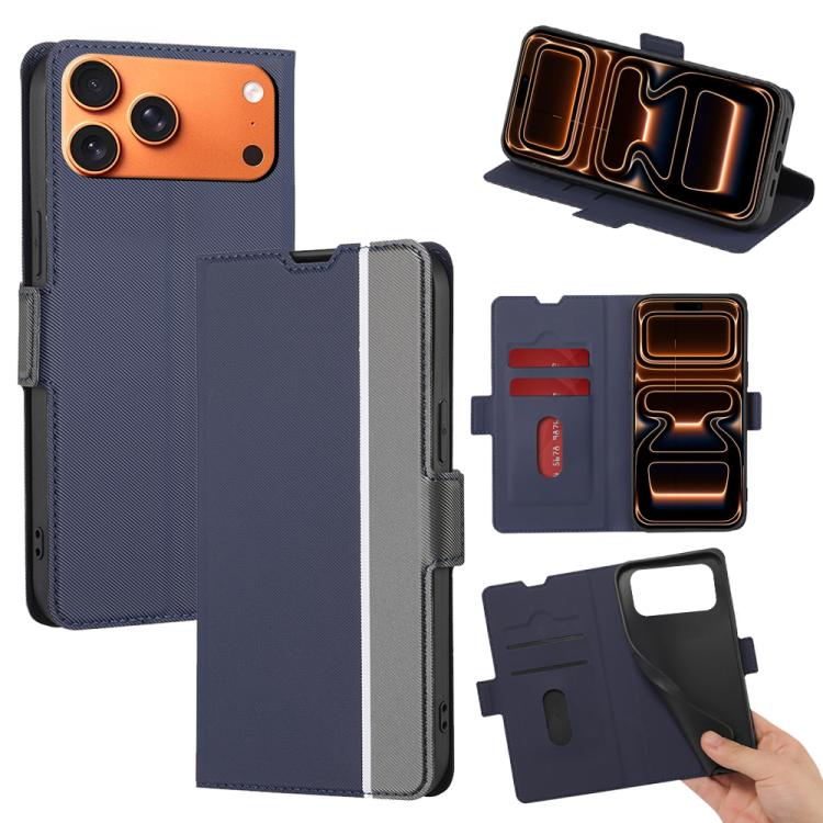 Twill Texture Side Button Leather Phone Case