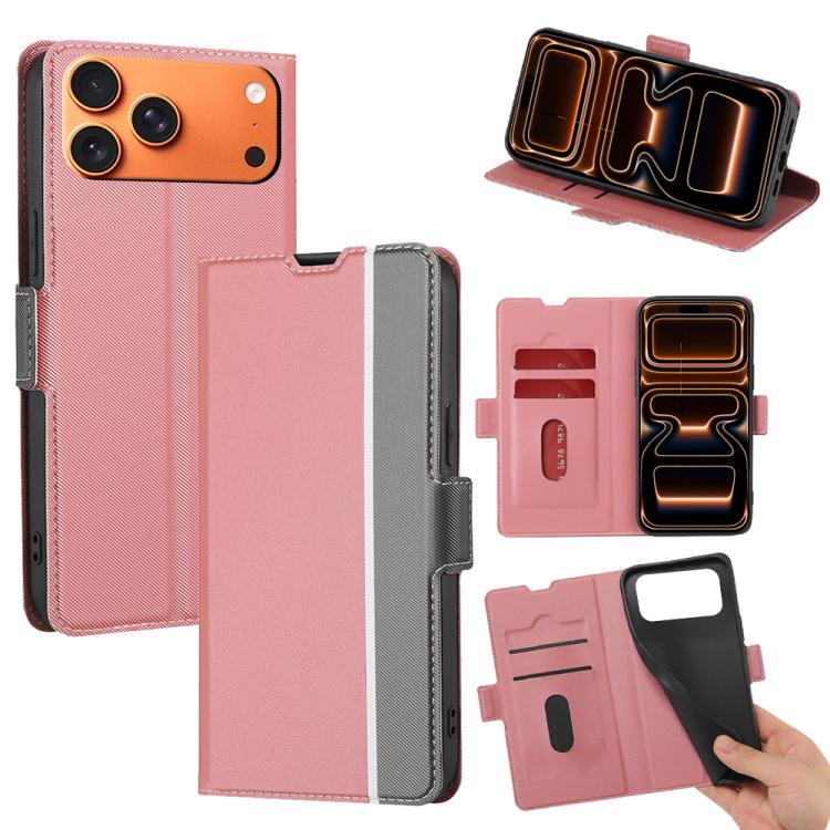 Twill Texture Side Button Leather Phone Case