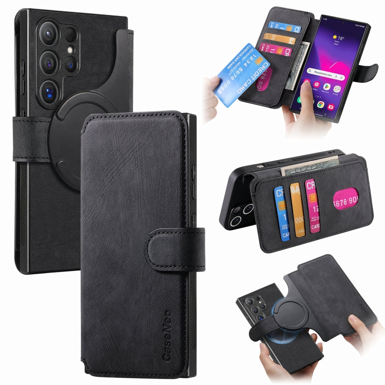 CaseNeo MagSafe RFID Anti-theft Retro Leather Phone Case, For Galaxy S25 Ultra 5G, For Galaxy S24 FE 5G, For Galaxy S24 Ultra 5G, For Galaxy S24+ 5G, For Galaxy S24 5G, For Galaxy S23 FE 5G, For Galaxy S23 Ultra 5G, For Galaxy S23+ 5G