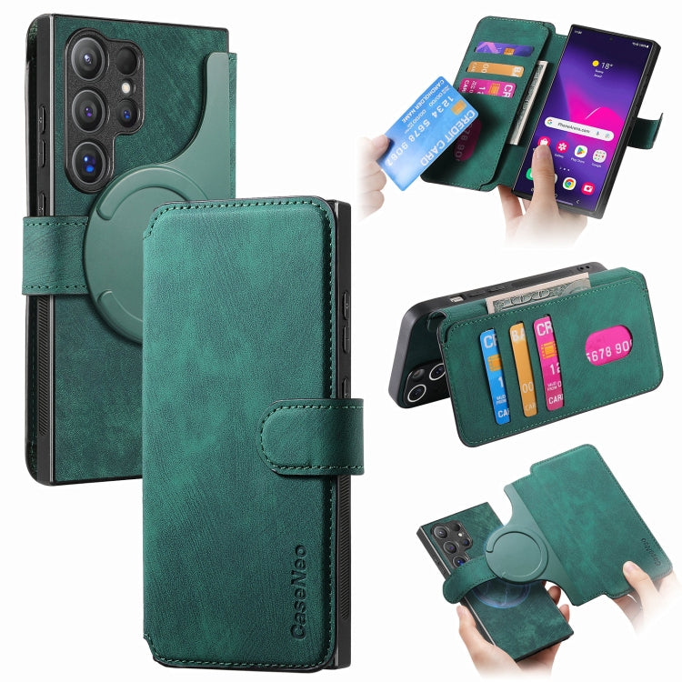 CaseNeo MagSafe RFID Anti-theft Retro Leather Phone Case, For Galaxy S25 Ultra 5G, For Galaxy S24 FE 5G, For Galaxy S24 Ultra 5G, For Galaxy S24+ 5G, For Galaxy S24 5G, For Galaxy S23 FE 5G, For Galaxy S23 Ultra 5G, For Galaxy S23+ 5G