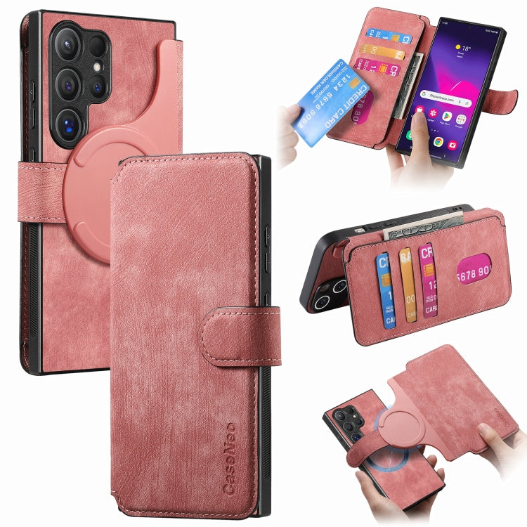 CaseNeo MagSafe RFID Anti-theft Retro Leather Phone Case, For Galaxy S25 Ultra 5G, For Galaxy S24 FE 5G, For Galaxy S24 Ultra 5G, For Galaxy S24+ 5G, For Galaxy S24 5G, For Galaxy S23 FE 5G, For Galaxy S23 Ultra 5G, For Galaxy S23+ 5G
