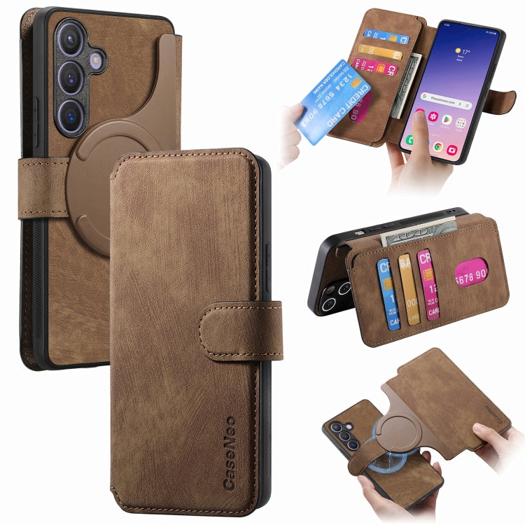 CaseNeo MagSafe RFID Anti-theft Retro Leather Phone Case, For Galaxy S25 Ultra 5G, For Galaxy S24 FE 5G, For Galaxy S24 Ultra 5G, For Galaxy S24+ 5G, For Galaxy S24 5G, For Galaxy S23 FE 5G, For Galaxy S23 Ultra 5G, For Galaxy S23+ 5G