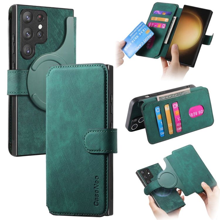 CaseNeo MagSafe RFID Anti-theft Retro Leather Phone Case, For Galaxy S25 Ultra 5G, For Galaxy S24 FE 5G, For Galaxy S24 Ultra 5G, For Galaxy S24+ 5G, For Galaxy S24 5G, For Galaxy S23 FE 5G, For Galaxy S23 Ultra 5G, For Galaxy S23+ 5G