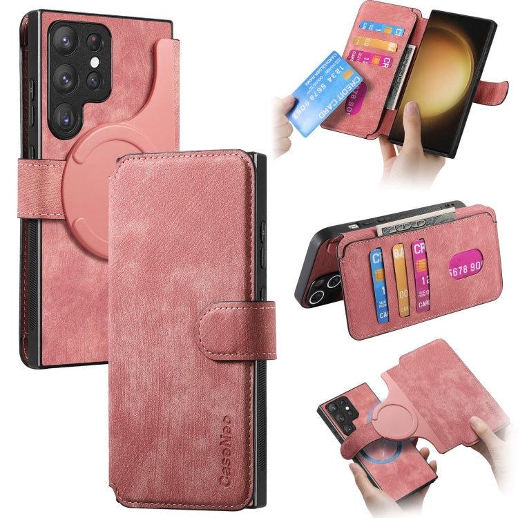 CaseNeo MagSafe RFID Anti-theft Retro Leather Phone Case, For Galaxy S25 Ultra 5G, For Galaxy S24 FE 5G, For Galaxy S24 Ultra 5G, For Galaxy S24+ 5G, For Galaxy S24 5G, For Galaxy S23 FE 5G, For Galaxy S23 Ultra 5G, For Galaxy S23+ 5G