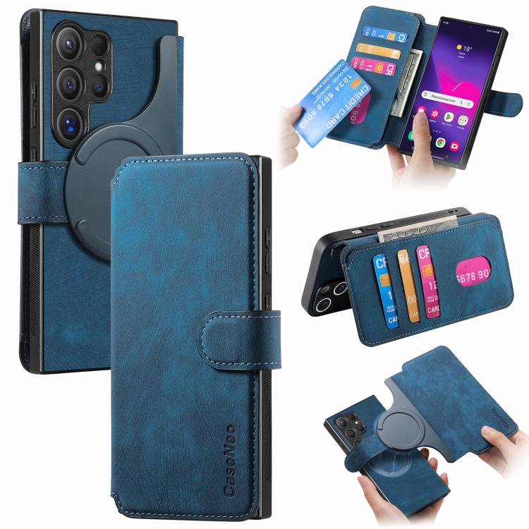 CaseNeo MagSafe RFID Anti-theft Retro Leather Phone Case, For Galaxy S25 Ultra 5G, For Galaxy S24 FE 5G, For Galaxy S24 Ultra 5G, For Galaxy S24+ 5G, For Galaxy S24 5G, For Galaxy S23 FE 5G, For Galaxy S23 Ultra 5G, For Galaxy S23+ 5G
