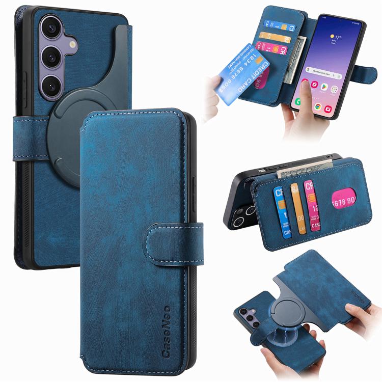 CaseNeo MagSafe RFID Anti-theft Retro Leather Phone Case, For Galaxy S26 FE 5G, For Galaxy S26+ 5G, For Galaxy S26 Ultra 5G, For Galaxy S26 5G, For Galaxy S25 FE 5G, For Galaxy S25 Edge 5G, For Galaxy S25 5G, For Galaxy S25+ 5G
