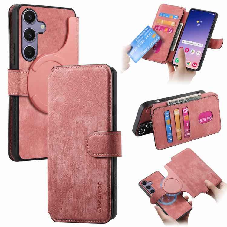 CaseNeo MagSafe RFID Anti-theft Retro Leather Phone Case, For Samsung Galaxy S26 5G, For Samsung Galaxy S25 FE 5G, For Samsung Galaxy S25 Edge 5G, For Samsung Galaxy S25 5G, For Samsung Galaxy S25+ 5G, For Samsung Galaxy S25 Ultra 5G                   ...