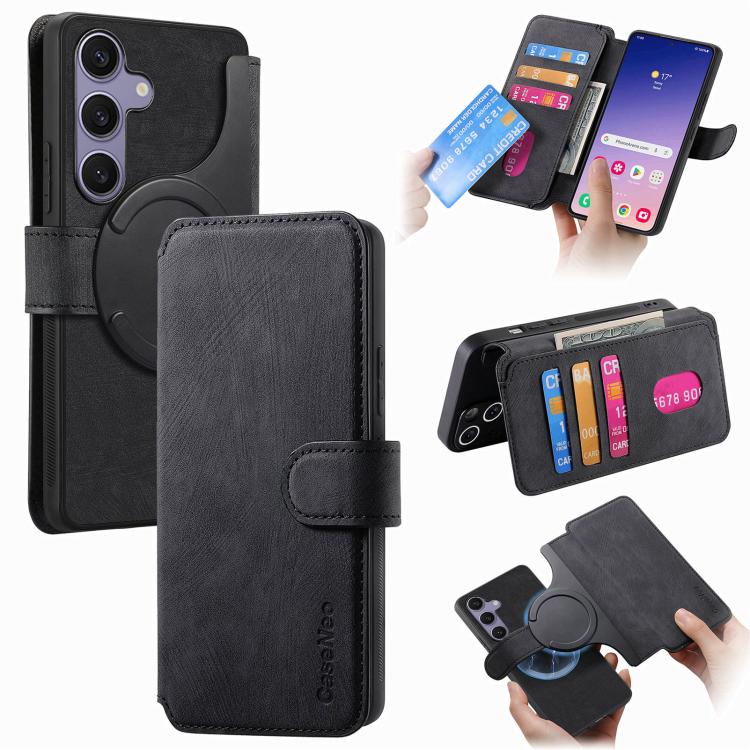 CaseNeo MagSafe RFID Anti-theft Retro Leather Phone Case, For Galaxy S26 FE 5G, For Galaxy S26+ 5G, For Galaxy S26 Ultra 5G, For Galaxy S26 5G, For Galaxy S25 FE 5G, For Galaxy S25 Edge 5G, For Galaxy S25 5G, For Galaxy S25+ 5G