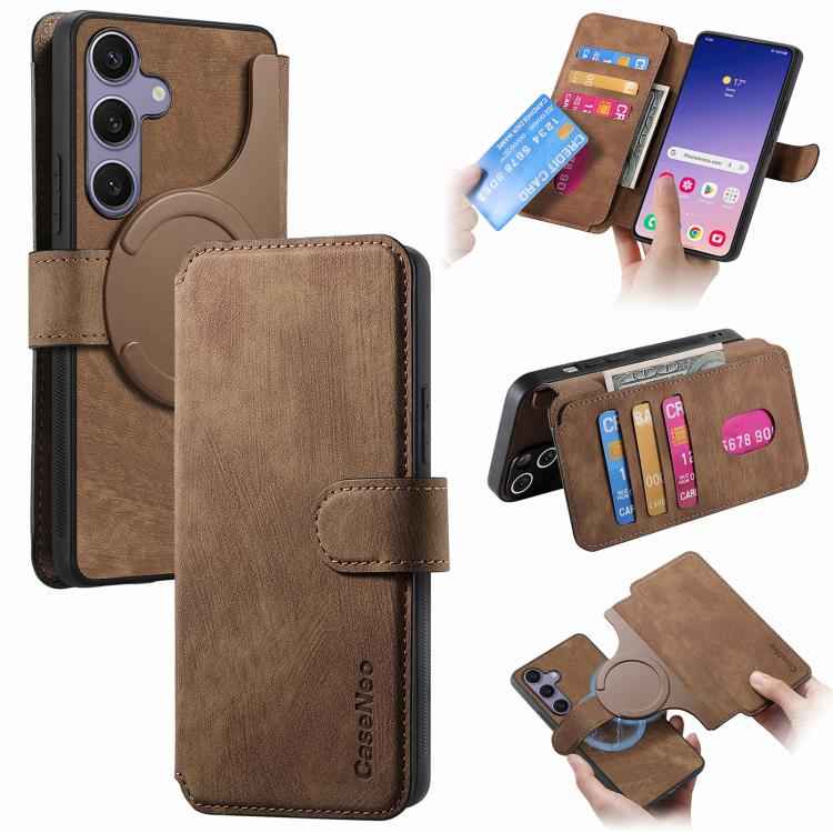CaseNeo MagSafe RFID Anti-theft Retro Leather Phone Case, For Samsung Galaxy S26 5G, For Samsung Galaxy S25 FE 5G, For Samsung Galaxy S25 Edge 5G, For Samsung Galaxy S25 5G, For Samsung Galaxy S25+ 5G, For Samsung Galaxy S25 Ultra 5G                   ...