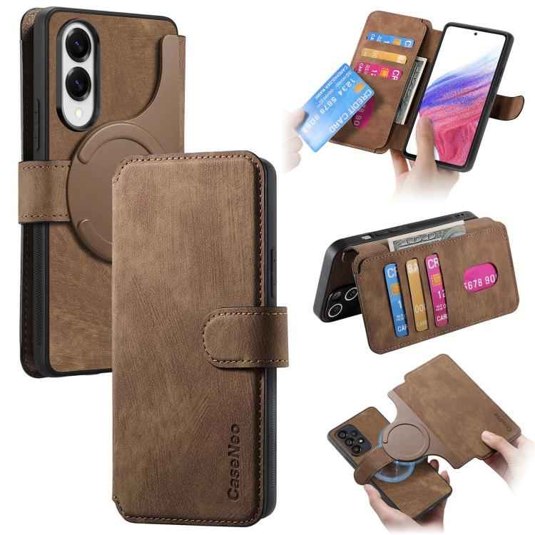 CaseNeo MagSafe RFID Anti-theft Retro Leather Phone Case, For Samsung Galaxy S26 5G, For Samsung Galaxy S25 FE 5G, For Samsung Galaxy S25 Edge 5G, For Samsung Galaxy S25 5G, For Samsung Galaxy S25+ 5G, For Samsung Galaxy S25 Ultra 5G                   ...